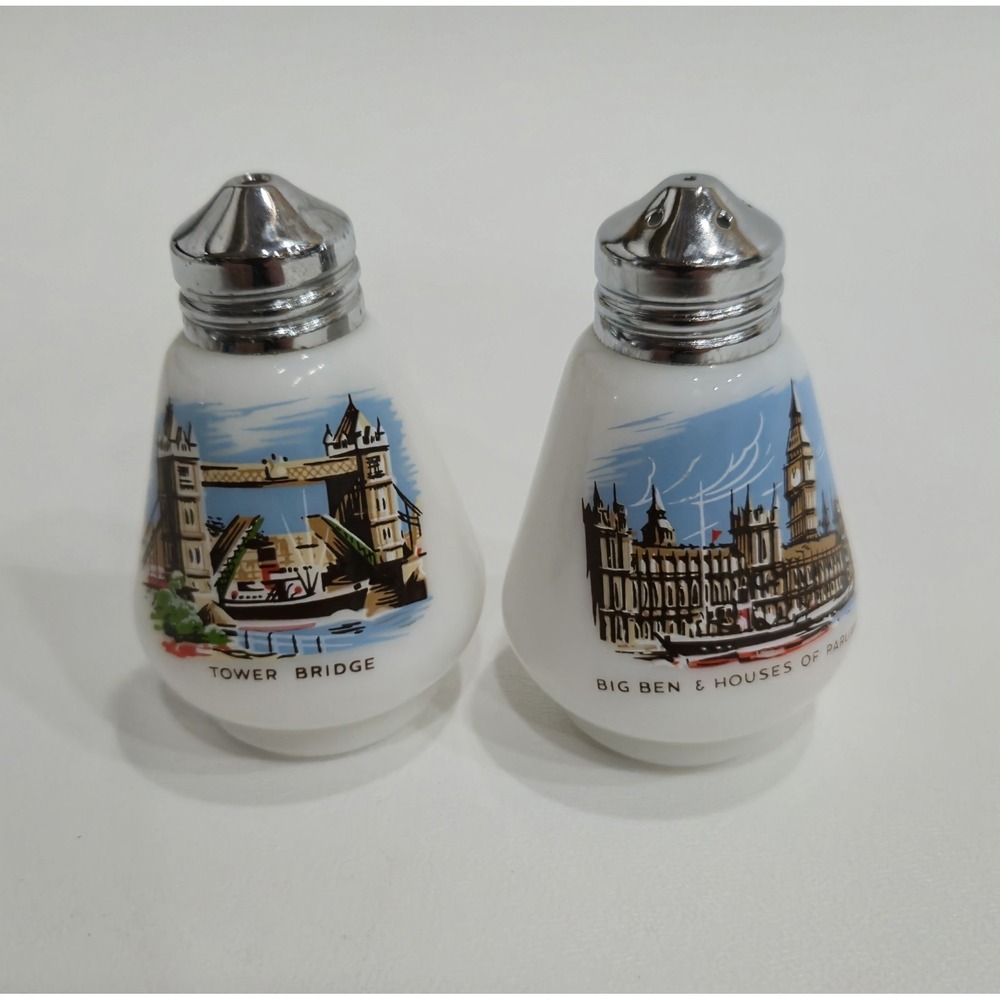 Vtg London Souvenir Salt Pepper Shakers Big Ben Tower Bridge Houses Parliament